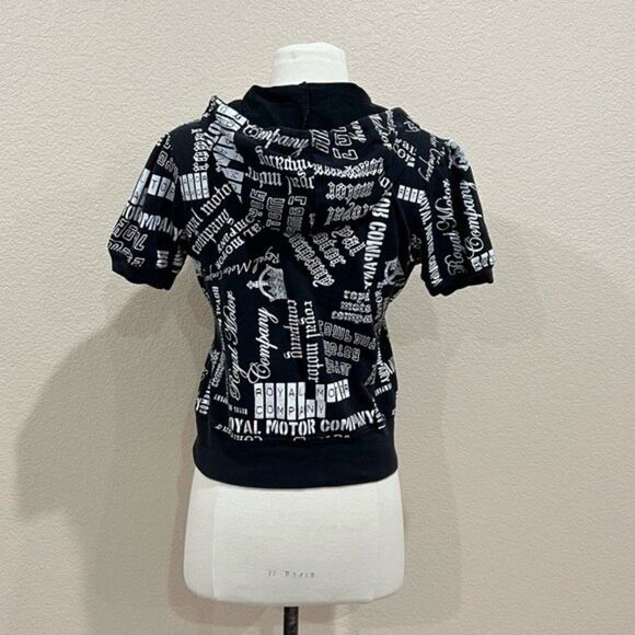 Feathers Royal Motor Company Short Sleeve Full Zip Hoodie Medium - Picture 8 of 16